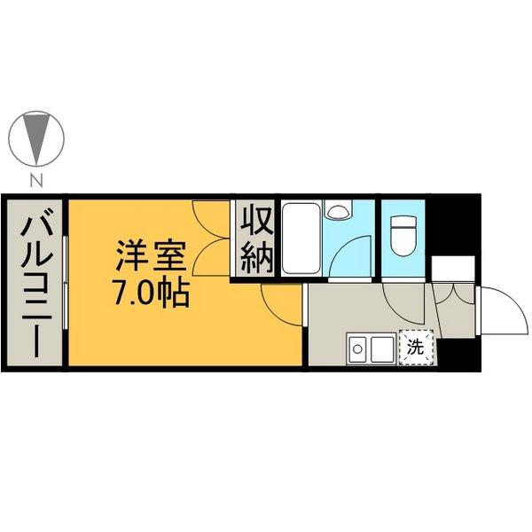 ビハ-ラ白壁(1K/2階)の間取り写真