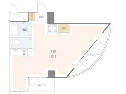 キタノハウス(ワンルーム/4階)の間取り写真