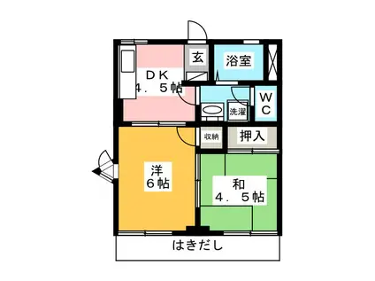 SAKYO大坪町(2DK/1階)の間取り写真