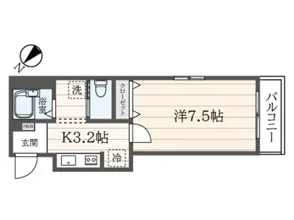 フォレスト中野坂上(1K/1階)の間取り写真