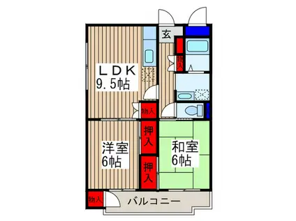 オークハイツ錦(2LDK/2階)の間取り写真