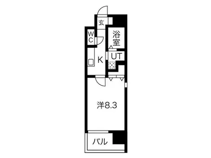 ICHINOMIYA RISE(1K/11階)の間取り写真