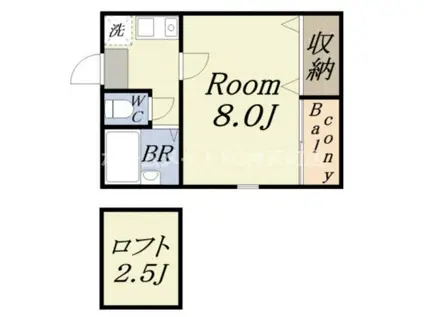レジデンス夕凪(1SK/7階)の間取り写真