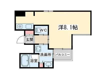 ティーズスクエア梅田ウエスト(ワンルーム/2階)の間取り写真