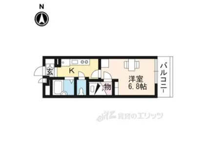 レオパレスヴィルヌーブ大和王寺(1K/3階)の間取り写真