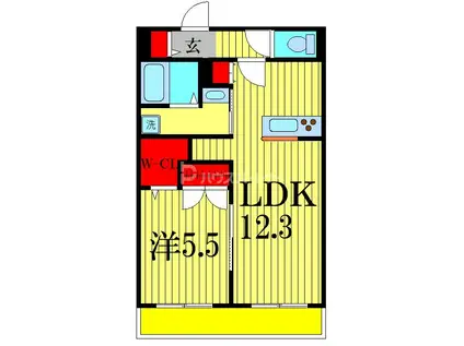 木604メゾン(1LDK/2階)の間取り写真