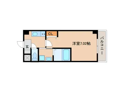 VILLA武庫之荘(1K/2階)の間取り写真