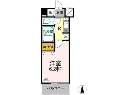 ロイヤル武蔵野(1K/3階)の間取り写真