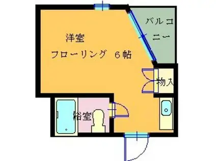 プレスト大橋2(ワンルーム/4階)の間取り写真