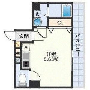 エクセル姫路(ワンルーム/9階)の間取り写真