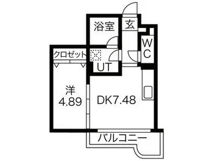 あさひレジデンス表町(1LDK/4階)の間取り写真