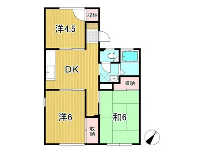 コーポ塙山(3DK/1階)の間取り写真