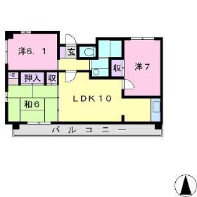 モアグレース16(3LDK/6階)の間取り写真