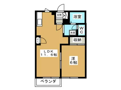 リベールA(1LDK/1階)の間取り写真