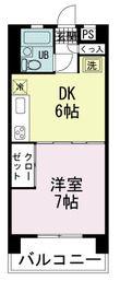 コーラルトップ(1DK/4階)の間取り写真