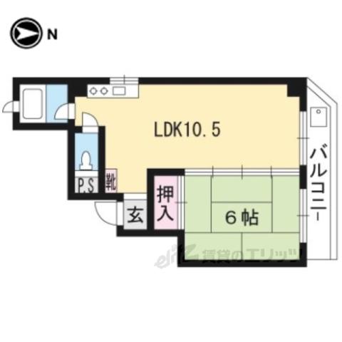 マウンテンリップ(1LDK/2階)の間取り写真