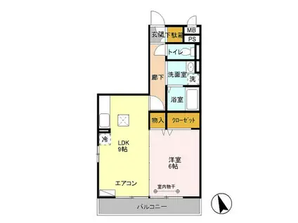 ヴァンヴィーブル早稲田(1LDK/3階)の間取り写真