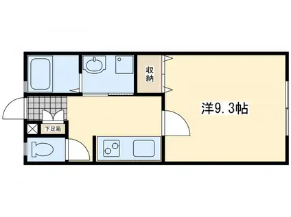 GREEN GABLES 華里(1K/1階)の間取り写真