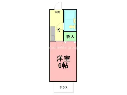 ドルフ伊勢原NO.2(1K/2階)の間取り写真