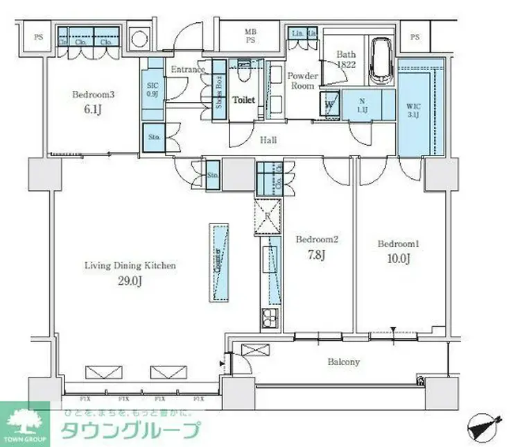 ザ・パークハウス西新宿タワー60 60階階 間取り