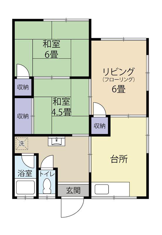 中川アパート(3DK/2階)の間取り写真
