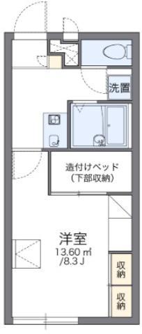 レオパレスエクセル こくふ(1K/2階)の間取り写真