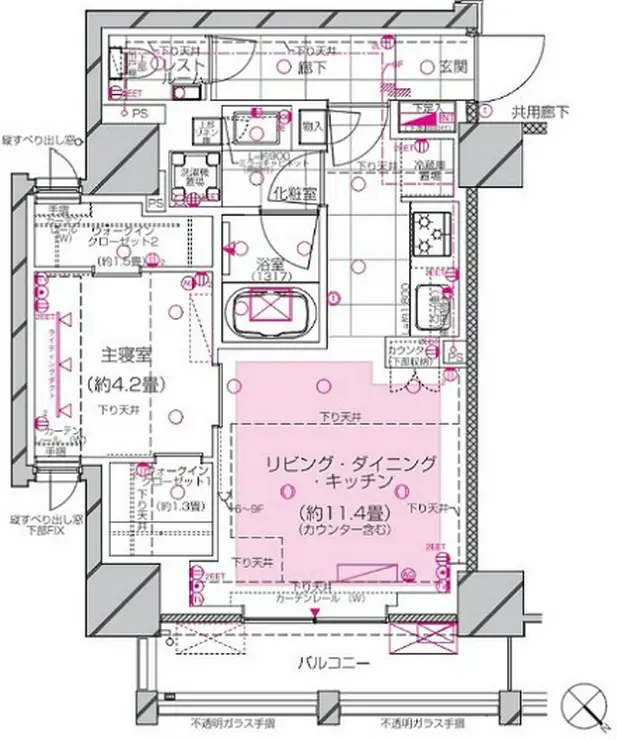 ピアース赤坂 7階階 間取り