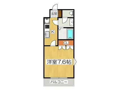 サンテミリオン・モモ(1K/2階)の間取り写真