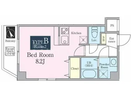 ラヴィエント浅草駅前(ワンルーム/5階)の間取り写真