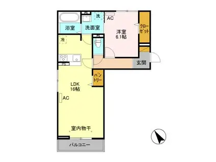 コージーコート(1LDK/2階)の間取り写真