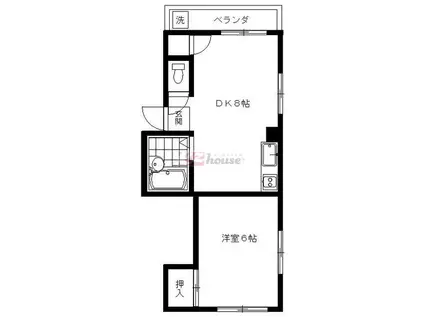メゾンエンゼル(1DK/4階)の間取り写真