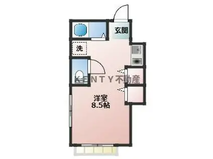 キャメロンハイランド(ワンルーム/2階)の間取り写真