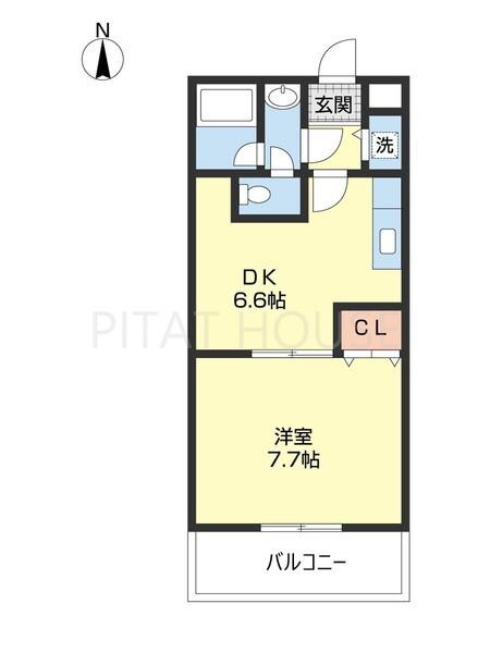 フジパレス三葛(1DK/1階)の間取り写真