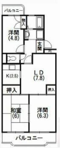 マンションフォーリア(3LDK/1階)の間取り写真