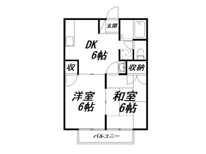 ハイツメモリー(2DK/2階)の間取り写真