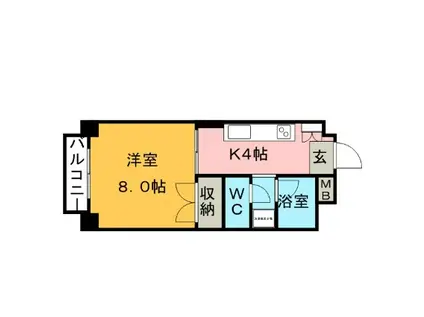 ラミエーヌ(1K/3階)の間取り写真