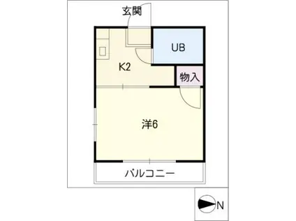 アネックスA(1K/2階)の間取り写真