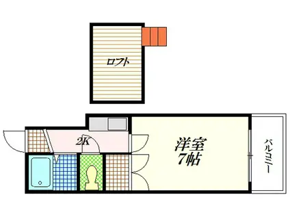 エクセレント安田D館(1K/2階)の間取り写真