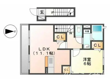 トレス・シエーネ(1LDK/2階)の間取り写真