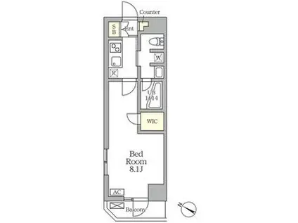 アジールコート三宿テラス(1K/3階)の間取り写真