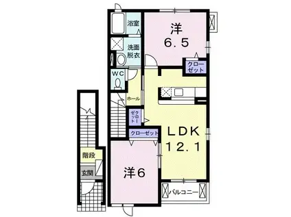 ベルフィオーレ(2LDK/2階)の間取り写真