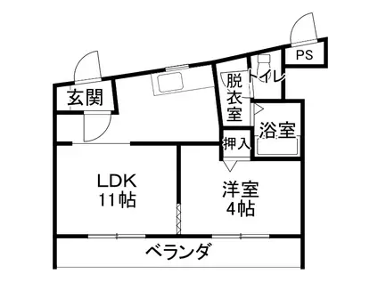カーサ・プリオールV(1LDK/3階)の間取り写真