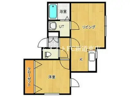 レユシール六番館(1DK/3階)の間取り写真