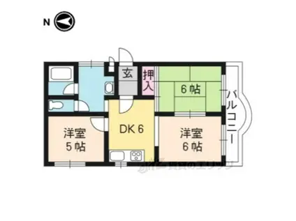 CENICENTA北山(3DK/2階)の間取り写真