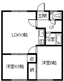 シティーハウス豊岡(2LDK/2階)の間取り写真