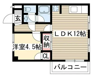 アークOKUDA(1LDK/3階)の間取り写真