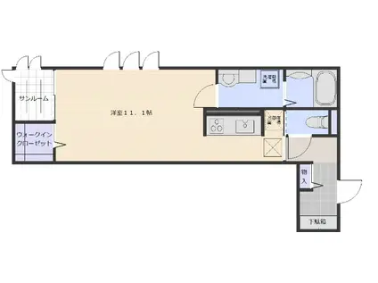 SOLEIL LEVANT(ワンルーム/2階)の間取り写真