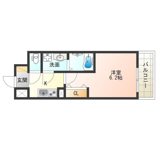 ワールドアイ梅田ウエスト(1K/7階)の間取り写真