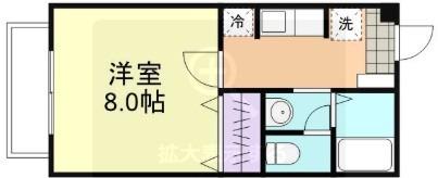 セジュール福井(1K/1階)の間取り写真