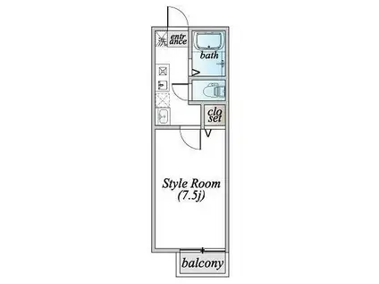 エスポワール(1K/1階)の間取り写真